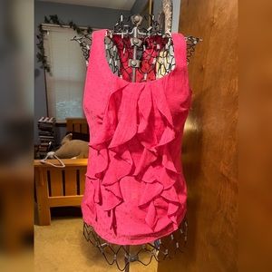 Cascading Ruffles Sleeveless Blouse
